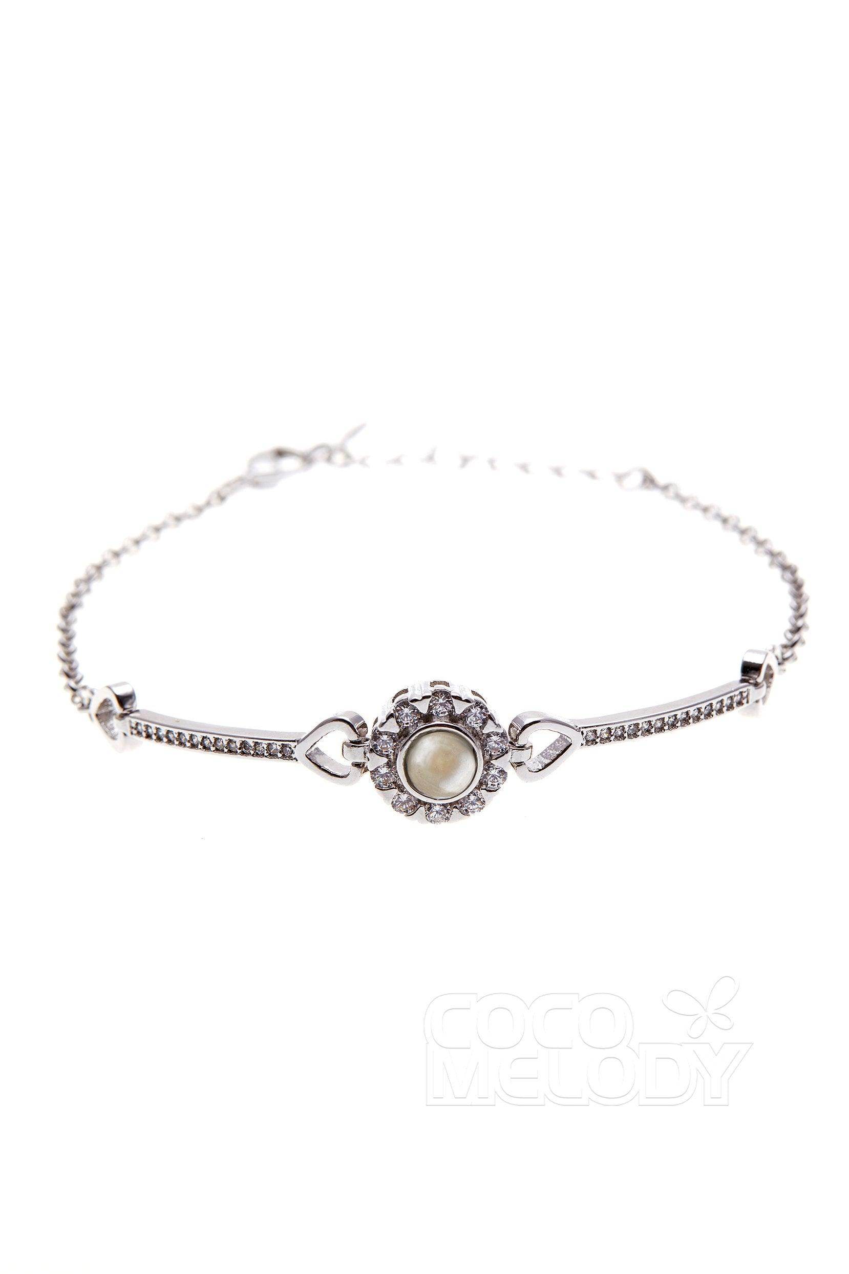 Alloy Wedding Bracelets with Zircon CQ0035 - COCOMELODY